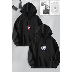 Coppia cara combinazione Hello Kitty Spiderman stampato Design speciale felpa con cappuccio Set di 2 Set