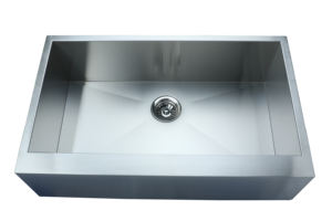 Évier de cuisine rustique en acier inoxydable fait main, grand format 33 pouces, à cuve unique, avec façade d'apport, AS-Z3020F, fabriqué en Malaisie - Product Image 3