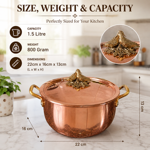 Handcrafted Pure Copper Cooking <b>Pot</b> with Lid Brass Bird Knob Handles Luxury Kitchen Cookware Casserole Serving <b>Pot</b> Wholesale - Product Image 5