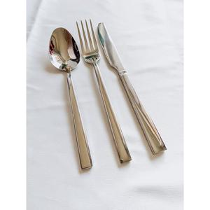 Ensemble de couverts en laiton argenté 3 pièces (cuillère, fourchette, couteau) pour restaurant, événement, fête - Product Image 4