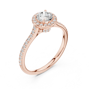 แหวนทองคำขาว 14K ประดับเพชรทรงกลมเพาะเลี้ยงในห้องปฏิบัติการ ของขวัญวันครบรอบสำหรับผู้หญิง |   เพชรที่เพิ่งเพาะเลี้ยง - Product Image 4