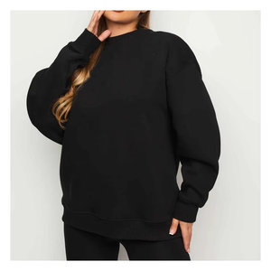 Sudadera con Capucha Oversize de Algodón 100% Estampada Personalizable para Mujer, Cuello Redondo, Cálida, Informal, para Invierno, Venta al por Mayor - Product Image 2