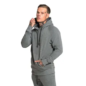 Felpa con cappuccio Pullover in bianco con maniche personalizzate OEM con cappuccio Pullover da uomo ricamato realizzato in pile di cotone pettinato Premium