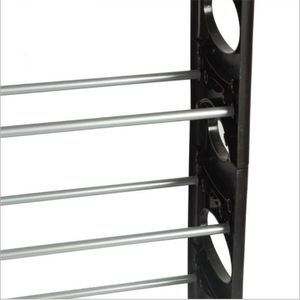 Scarpiera Salvaspazio a 4 Livelli per 20 Paia, in PP Bianco e Nero, Organizzatore per Scarpe - Product Image 2