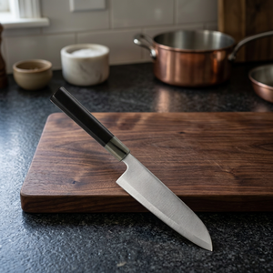 Couteau de chef japonais 8-9,9 pouces en acier inoxydable, forgé à la main, finition brossée, manche en résine, couteau de cuisine pour droitier - Product Image 6
