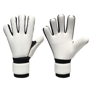 Guantes de Portero de Fútbol Blancos de Cuero PU Antideslizantes Transpirables con Protección para los Dedos Correa de Muñeca Ajustable Equipo Deportivo Unisex - Product Image 1