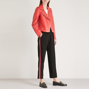 Nouvelle veste en cuir pour femme, style motard, coupe ajustée, design court, col à revers, respirante, veste en cuir tendance pour femme - Product Image 2