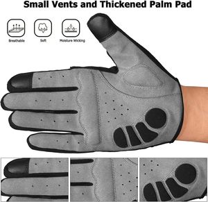 Gants de cyclisme pour hommes - Gants de BMX et de VTT à doigts entiers avec écran tactile, rembourrés et antidérapants pour hommes - Product Image 6