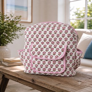 Bohemian Quilted Cotton Backpack Floral Design Girl's School and Travel Backpack Handmade <b>Toddler</b> Picnic <b>Bag</b> for Gifts Christmas - Product Image 3