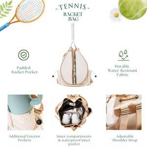 Mochila de Tenis Bagnex de Lona para Mujer, Impermeable, para Raquetas de Pickleball, Pádel y Bádminton, Bolsa Deportiva Multifuncional - Product Image 2