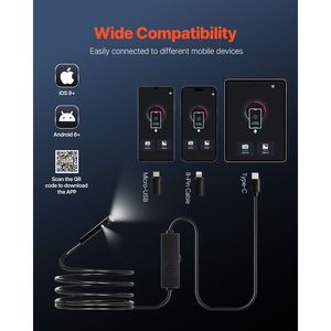Doppia lente endoscopio Borescope fotocamera con 10FT cavo serpente compatibile con Android & IOS per auto strumenti di ispezione - Product Image 4