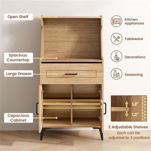 Credenza Moderna e Vintage per Casa, Mobile Bar Estensibile e Pieghevole in MDF e Metallo per Cucina o Tavolo - Product Image 6