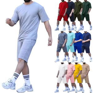 Ensemble court 2 pièces pour homme, été, respirant, avec logo personnalisé, t-shirt à manches courtes et short en polyester/coton, style streetwear imprimé - Product Image 6