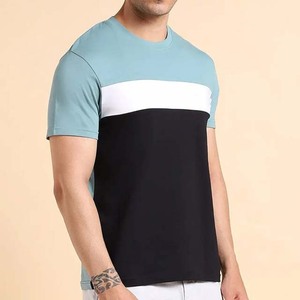 T-shirts noirs personnalisés pour hommes, manches courtes, col rond, 100 % coton peigné, logo frontal, style formel, coupe ample, anti-boulochage, été - Product Image 1