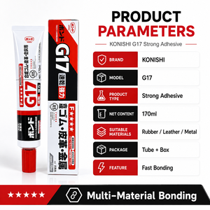 KONISHI G17 170ml Adesivo Siliconico a Contatto Forte, Asciugatura Rapida, <span class=keywords><strong>Colla</strong></span> per Scarpe, Gomma, Pelle, <span class=keywords><strong>Metallo</strong></span>, Riparazioni Multiuso e Imballaggio - Product Image 2