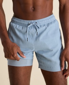 OEM Custom <b>Mens</b> Liner Shorts Textured Fabric Swim <b>Trunks</b> Sport Pants Beach Loose Shorts for <b>Men</b> - Product Image 2