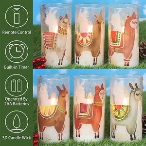 Velas de papel con calcomanías navideñas TOOWIN, velas románticas para cumpleaños y bodas, luces decorativas - Product Image 2
