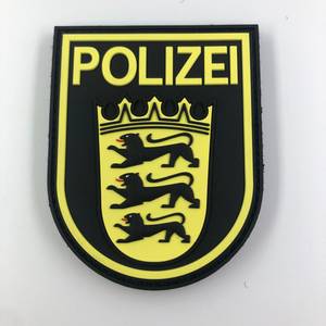 Patch en caoutchouc 3D écologique avec emblème noir et jaune à crochets et boucles, à coudre pour vêtements, sacs, chapeaux - Product Image 1
