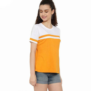 Camiseta de mujer de alta calidad, manga corta, material transpirable, corte ajustado, cuello redondo, tela de algodón, para verano, en venta. - Product Image 4