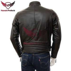 Chaqueta de Cuero Genuino Negra para Hombre, Corte Ajustado, Estilo Motero, Cafe Racer, Abrigo de Piel de Vaca, Prenda Exterior Clásica Personalizada, Nueva Colección de Invierno - Product Image 4