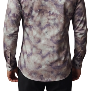 Smoky Purple Mens Abstract Printed <b>Long</b> Sleeve Shirt Button Down Casual Slim Fit Fashion <b>Dress</b> Shirt Custom Apparel Manufacturer - Product Image 5