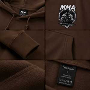 เสื้อฮู้ด MMA แบบกำหนดเองได้ พร้อมโลโก้ เสื้อฮู้ดผู้ชาย ผ้าฝ้ายฟลีซ 100% ทรงปกติ ใส่สบาย ฤดูหนาว ผ้าไม่ยับ - Product Image 4