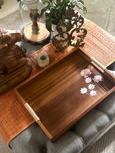 Unique Floral Printed Wooden Tray Food Safe Decorative Serving Tray Classic Dining <b>Tableware</b> Wholesale Factory Price for FBA Sel - Product Image 2