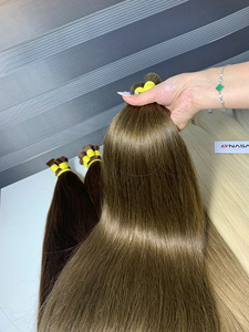 Prix d'usine Extensions de cheveux vierges naturels lisses en vrac 100% vietnamiens Super Double Drawn Colorés # 6.2 # 7 # 8 Longue durée de vie - Product Image 5