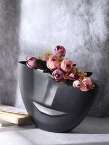 Modern Minimalist Black Elliptical Planter PP Material Lightweight Indoor Flower Pot for Green Plants Home Decor - Product Image 6
