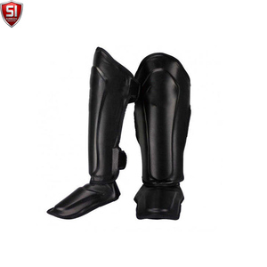 Protège-tibias de boxe pour entraînement de combat, protection de la cheville et du cou-de-pied, chauffe-jambes MMA Muay Thai, protège-tibias légers en PU - Product Image 3