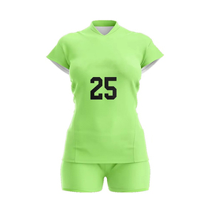 Shorts d'uniforme de volley-ball vert lime pour femmes, maillot sublimé en spandex, tenue d'entraînement régulière, séchage rapide, grandes tailles, écologique - Product Image 2