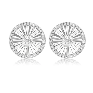 Pendientes de Diamantes Sun Burst de 0.40 Quilates, Oro Sólido de 14K, Certificados por IGI, para Regalo de Boda o Fiesta - Product Image 1