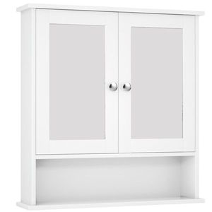 Mobile da Bagno in MDF Bianco con Specchio - Product Image 2