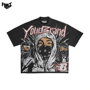Chemises pour hommes à col rond coupe oversize avec logo personnalisé, impression sérigraphique de haute qualité, décontractées, fabrication sous marque privée, OEM, ODM, approvisionnement en gros - Product Image 1