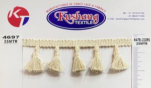 Rideau à franges en bouillon 100 % coton, 20 pouces, modèle NA, vente en gros, tendance, de KT HaoHao Decorative - Product Image 4