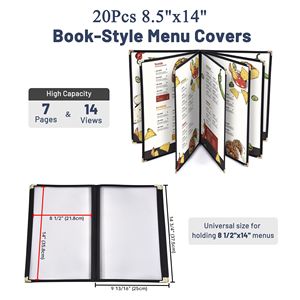 Cubierta de Menú Negra de 7 Páginas y 1 Volumen, 8.5x14 Pulgadas, Diseño de Producto - Product Image 6