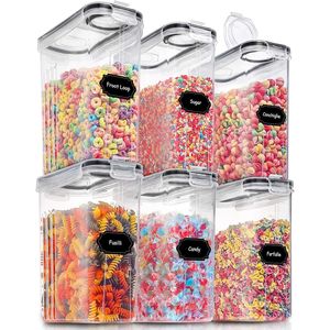 Set di 6 Contenitori Ermetici per Cereali, Grandi Contenitori da Cucina a Prova di Perdite per Alimenti Secchi con Coperchi - Product Image 1