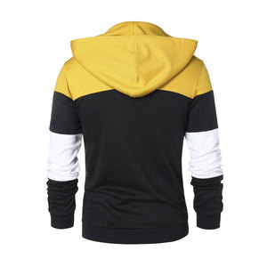 Sweat-shirt à capuche pour homme, coupe classique, décontracté, en tricot éponge, polyester/coton, séchage rapide, manches longues, jaune, noir, blanc, hiver - Product Image 1