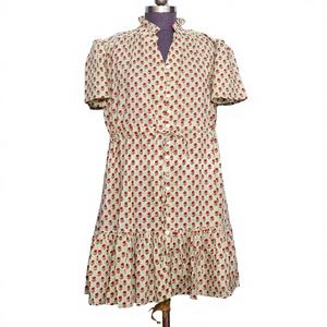 Robe midi en coton bio pour femme, magnifique, imprimée à la main, style indien, pour mariages, décontractée, été, plage, longue et naturelle - Product Image 1