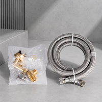 Tuyau d'alimentation d'eau flexible tressé moderne pour évier de lave-vaisselle SUS304, tube intérieur PEX, 230 PSI, raccord à compression 3/8, coude à 90 degrés, 4-20 pieds