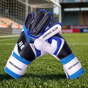 Gants de gardien de but en latex allemand respirant avec protection des doigts, antidérapants et ajustés pour le football - Product Image 2