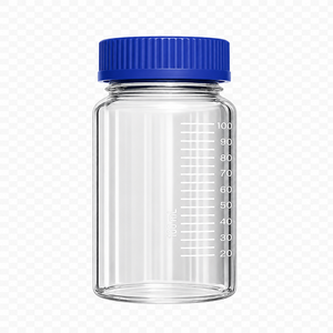 ขวดรีเอเจนต์คอกว้างแบบมีฝาเกลียวและวงแหวนเทของเหลว ภาชนะสำหรับจัดเก็บสารเคมีในห้องปฏิบัติการ - Product Image 2