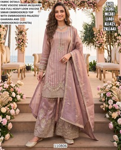 Salwar Kameez Amarillo de Georgette con Bordado de Cuentas Pesadas en la Parte Delantera y Trasera, Shrug para Mujer, India, Pakistán, Boda 110804 - Product Image 3