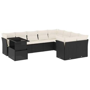 Conjunto de Sofás de Jardín en Negro y Crema - Product Image 2