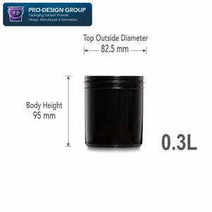 Seau en plastique de 0,3 L avec couvercle, noir, en PEHD, avec bande de déchirement et insert, pour peinture de modélisme haut de gamme et encre d'impression spéciale - Product Image 5