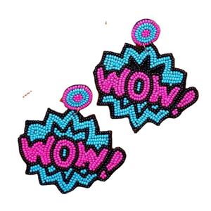 ต่างหูสีชมพูสำหรับผู้หญิง ต่างหูประดับลูกปัดหลากหลายแบบ งานปาร์ตี้ งานเทศกาล ราคาดีที่สุด - Product Image 1