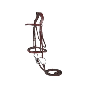 Brida de sillín inglés de primera calidad, hebilla de rodillo con forma anatómica, cabestros de cuero ergonómicos para impulsar - Product Image 1