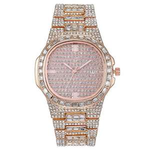Reloj de Diamantes Moissanite Premium para Hombre, Totalmente Cubierto de Diamantes, con Correa de Acero Inoxidable y Estilo Hip Hop de Lujo - Product Image 2