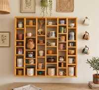 Porte-tasses rustique en bois, organisateur autoportant pour tasses et vaisselle de cuisine, présentoir personnalisé en bois, durable
