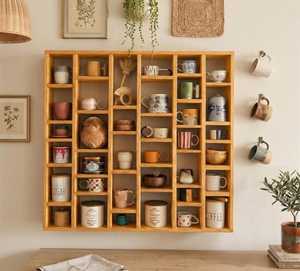 Rustic Wooden Cup <b>Rack</b> Organizer Freestanding Mug Tree for <b>Kitchen</b> Accessories Custom Wooden Cup Holder Display <b>Rack</b> Durable Mug - Product Image 3